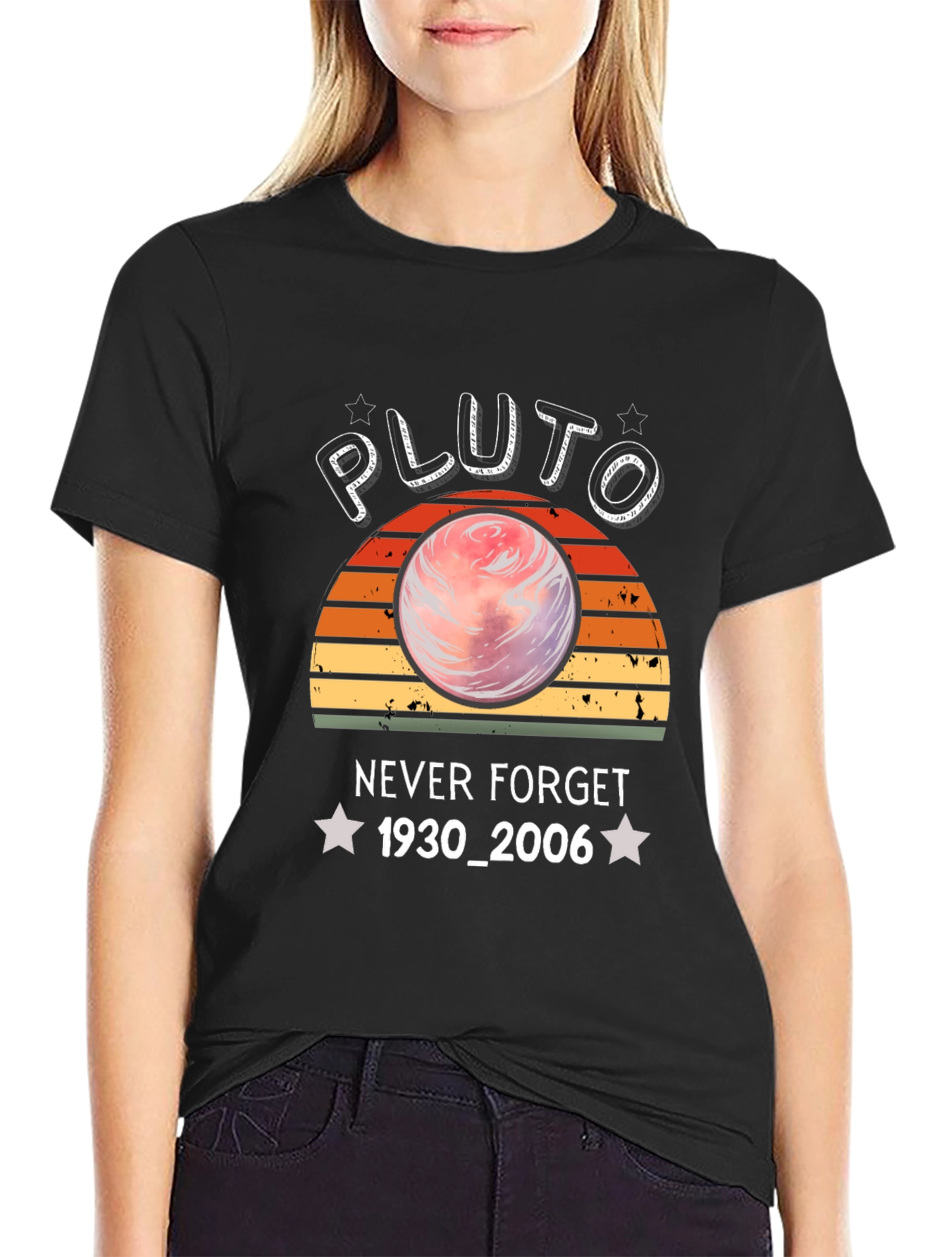 Pluto Never Forget T-Shirt - Retro Planet Design