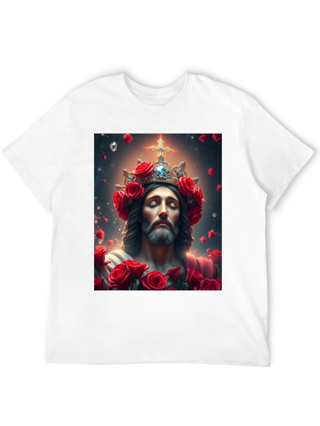 Jesus with Roses Graphic T-Shirt - Divine Apparel