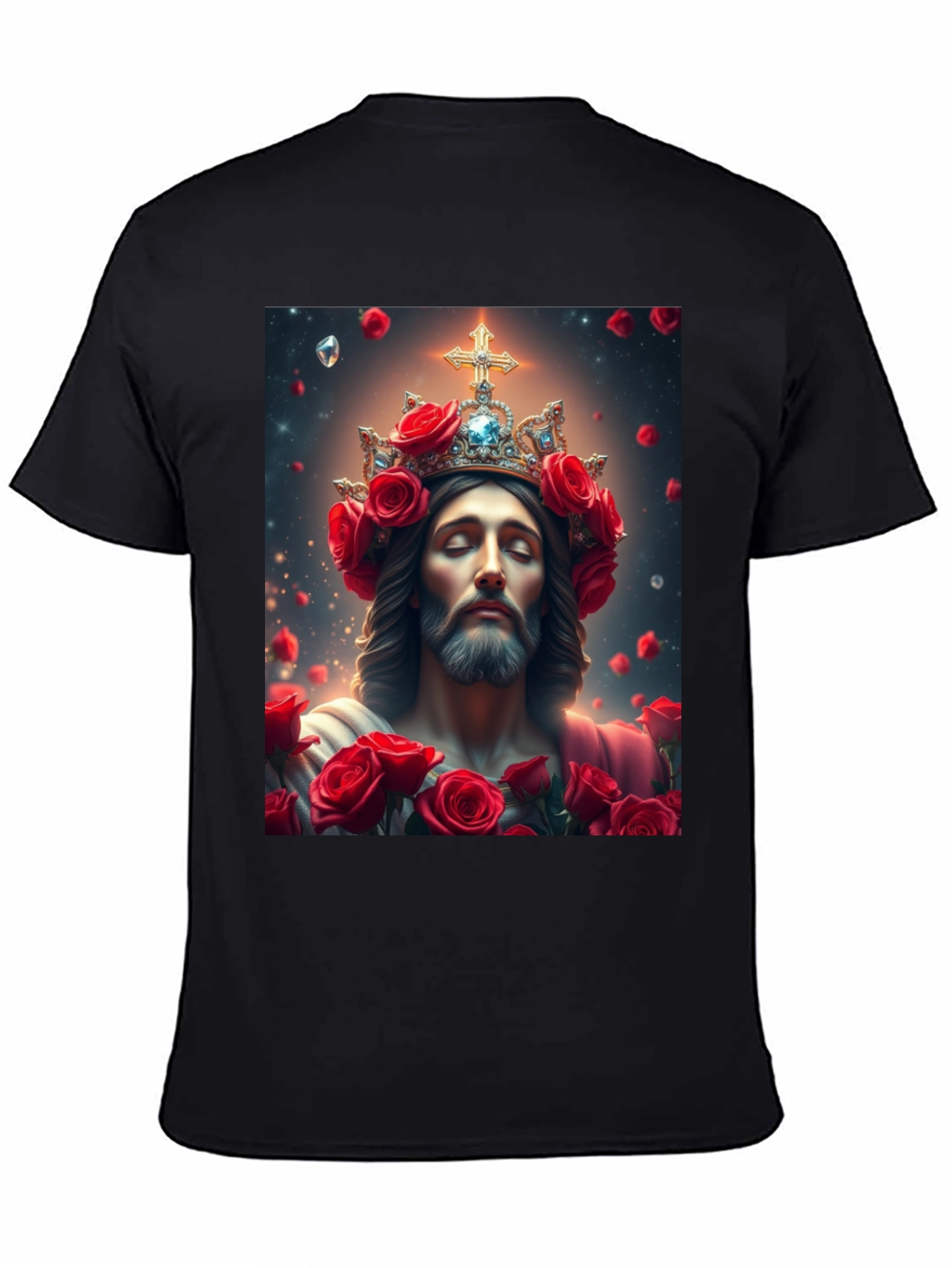 Jesus with Roses Graphic T-Shirt - Divine Apparel