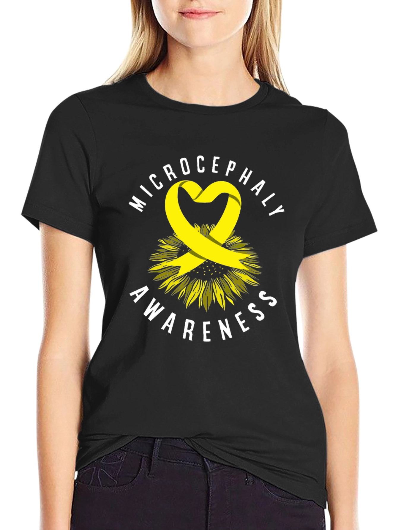 Microcephaly Awareness Ribbon Sunflower T-Shirt