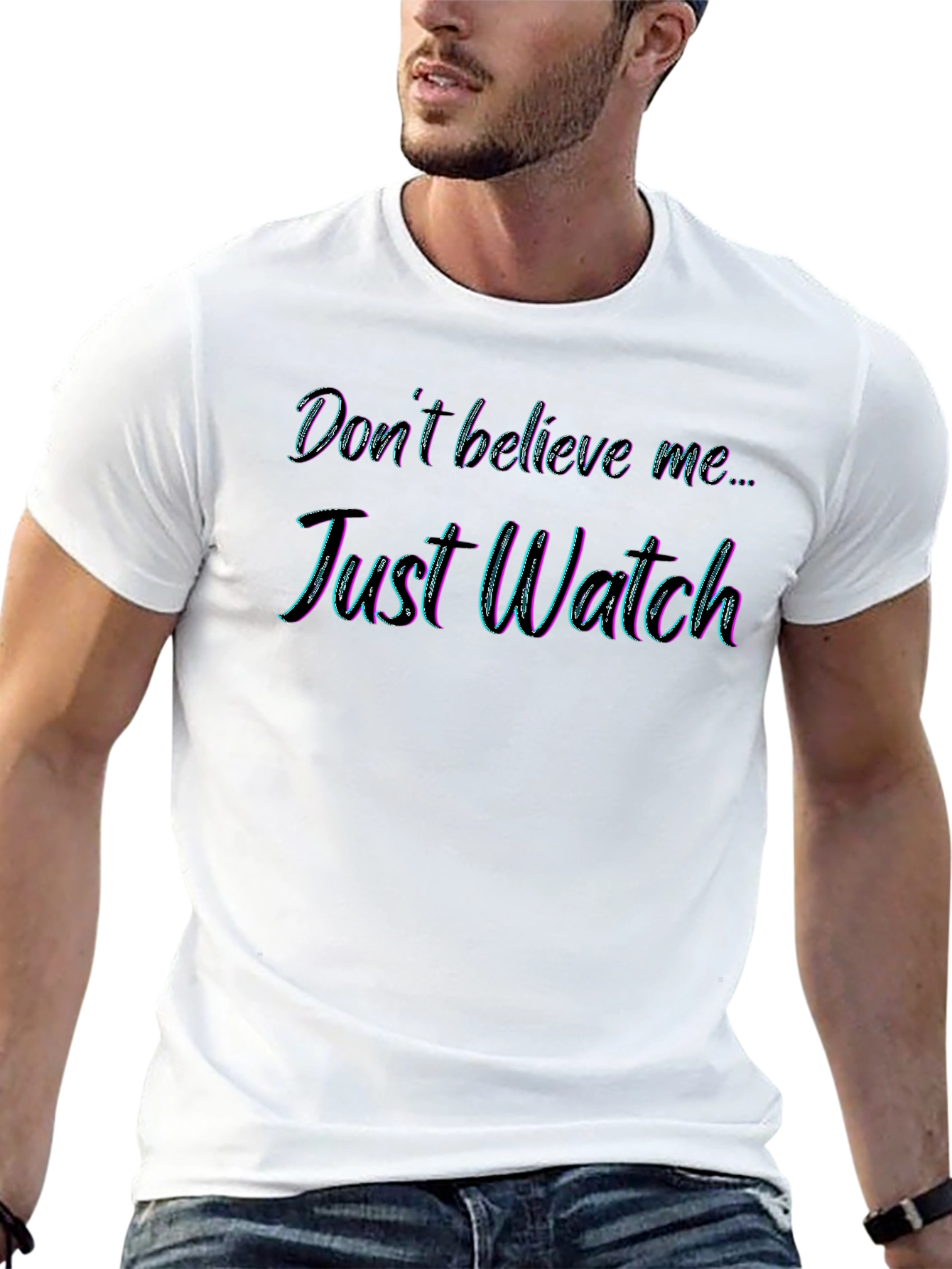 Just Watch Mens Black Graphic Tee