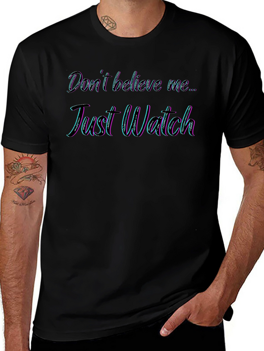 Just Watch Mens Black Graphic Tee