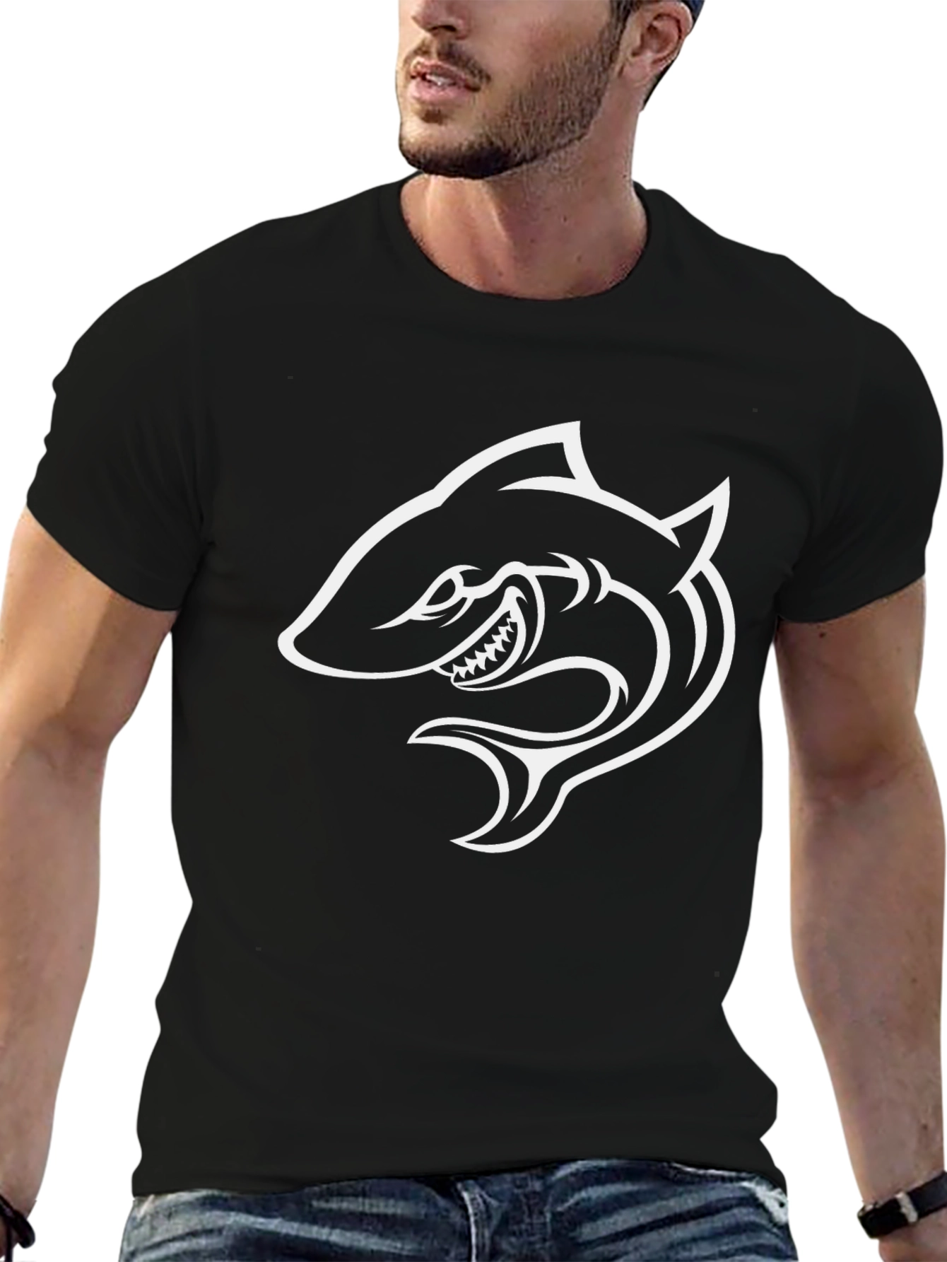 Black Shark Graphic Tee - Bold and Stylish