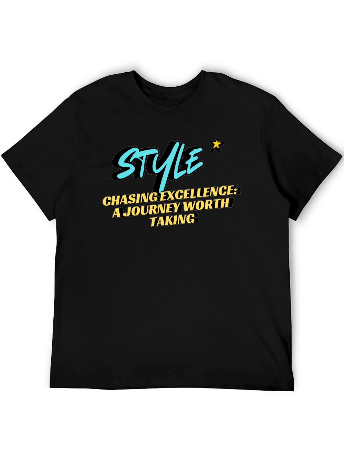 Stylish Black T-Shirt: Chasing Excellence