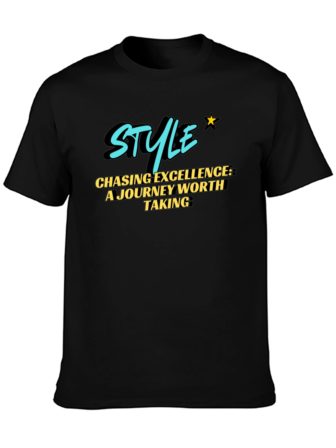 Stylish Black T-Shirt: Chasing Excellence