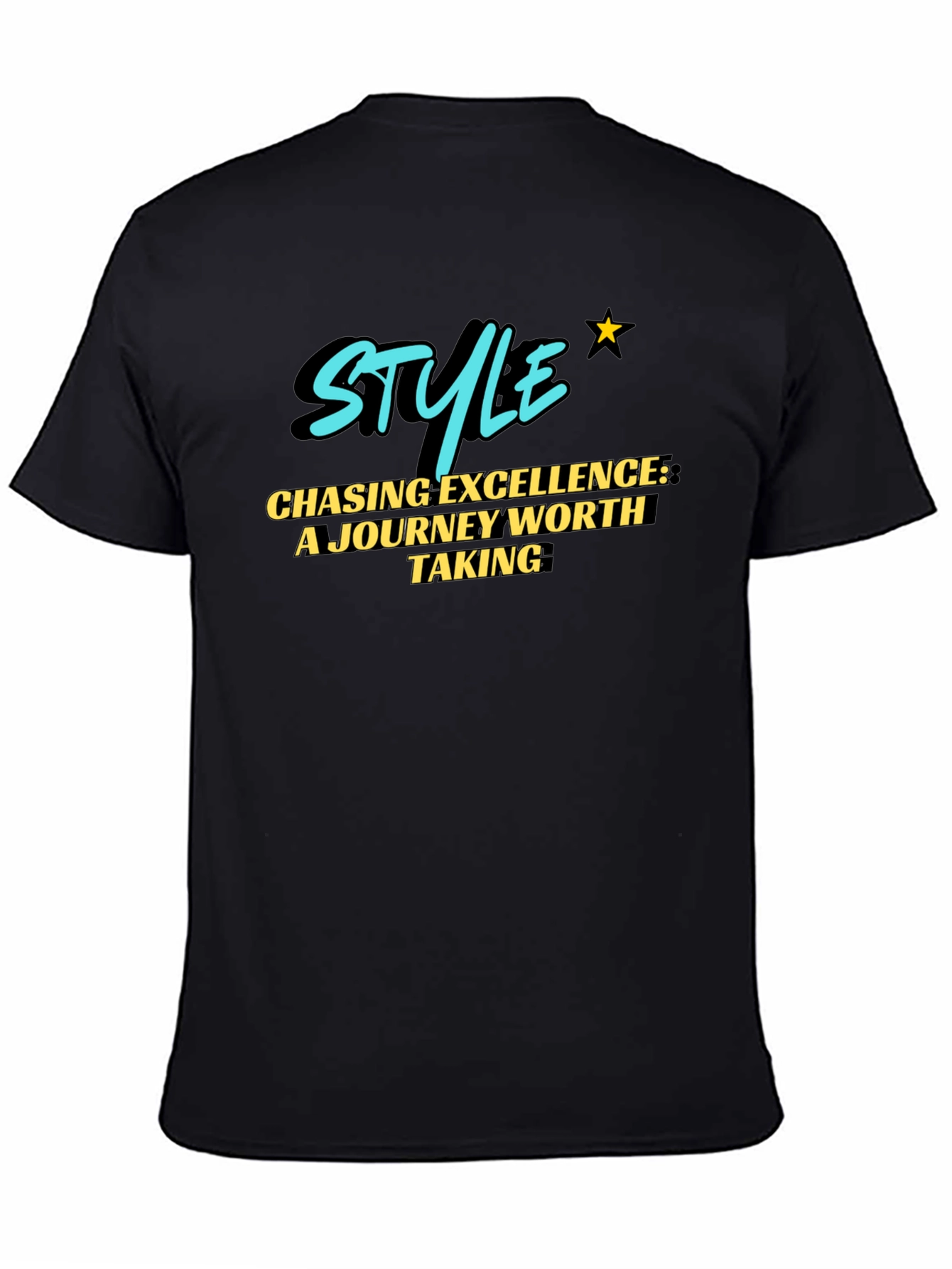 Stylish Black T-Shirt: Chasing Excellence