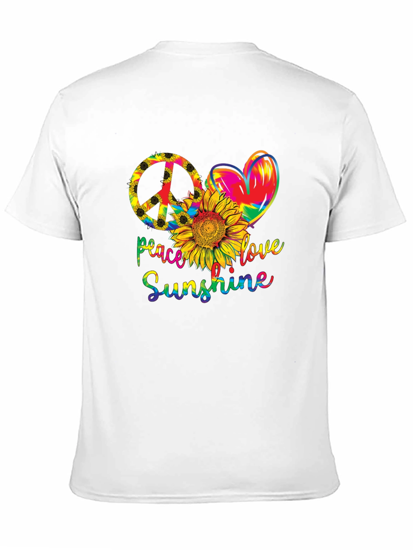 Peace Love Sunshine T-Shirt - Black Cotton Tee