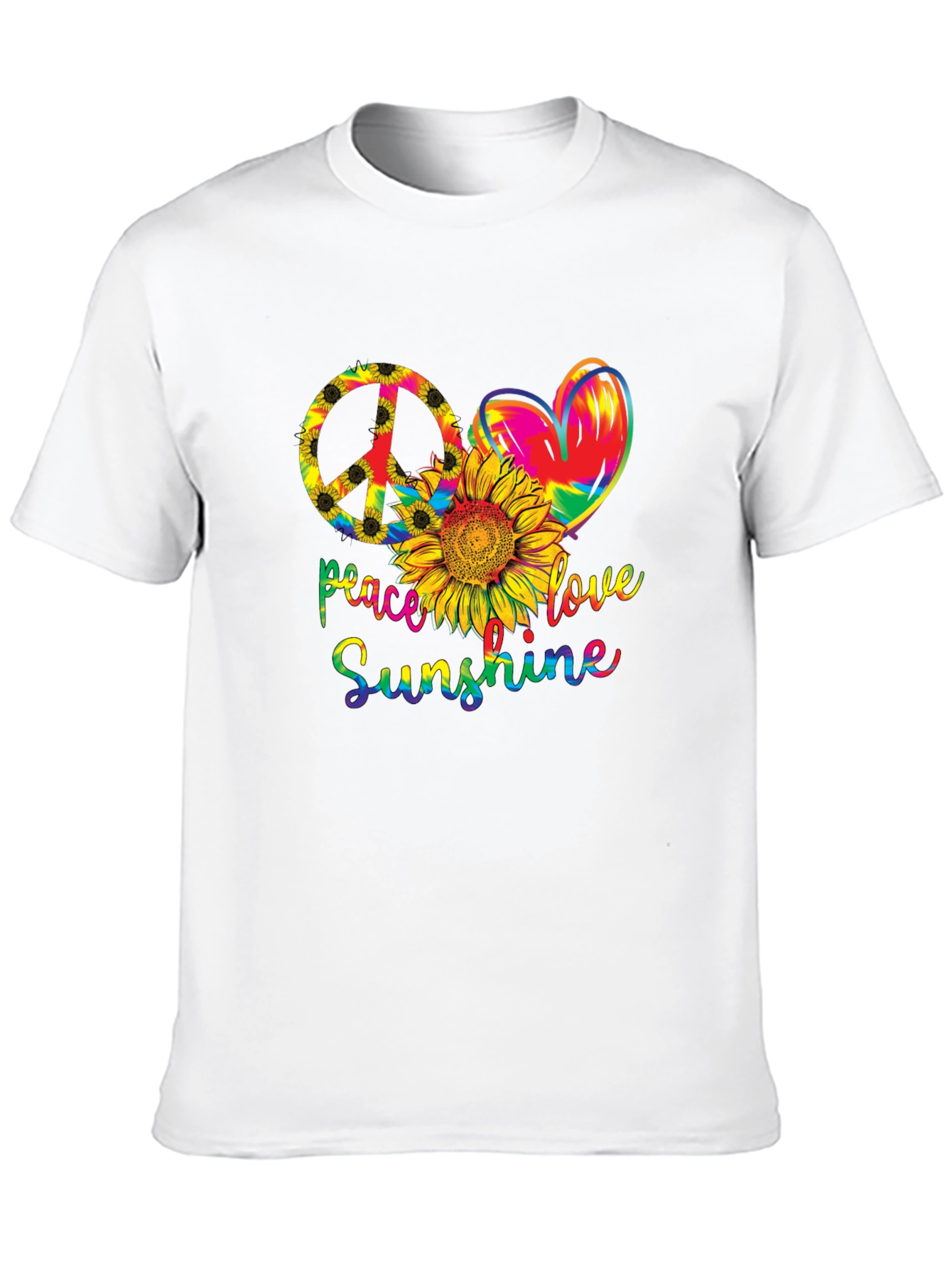 Peace Love Sunshine T-Shirt - Black Cotton Tee