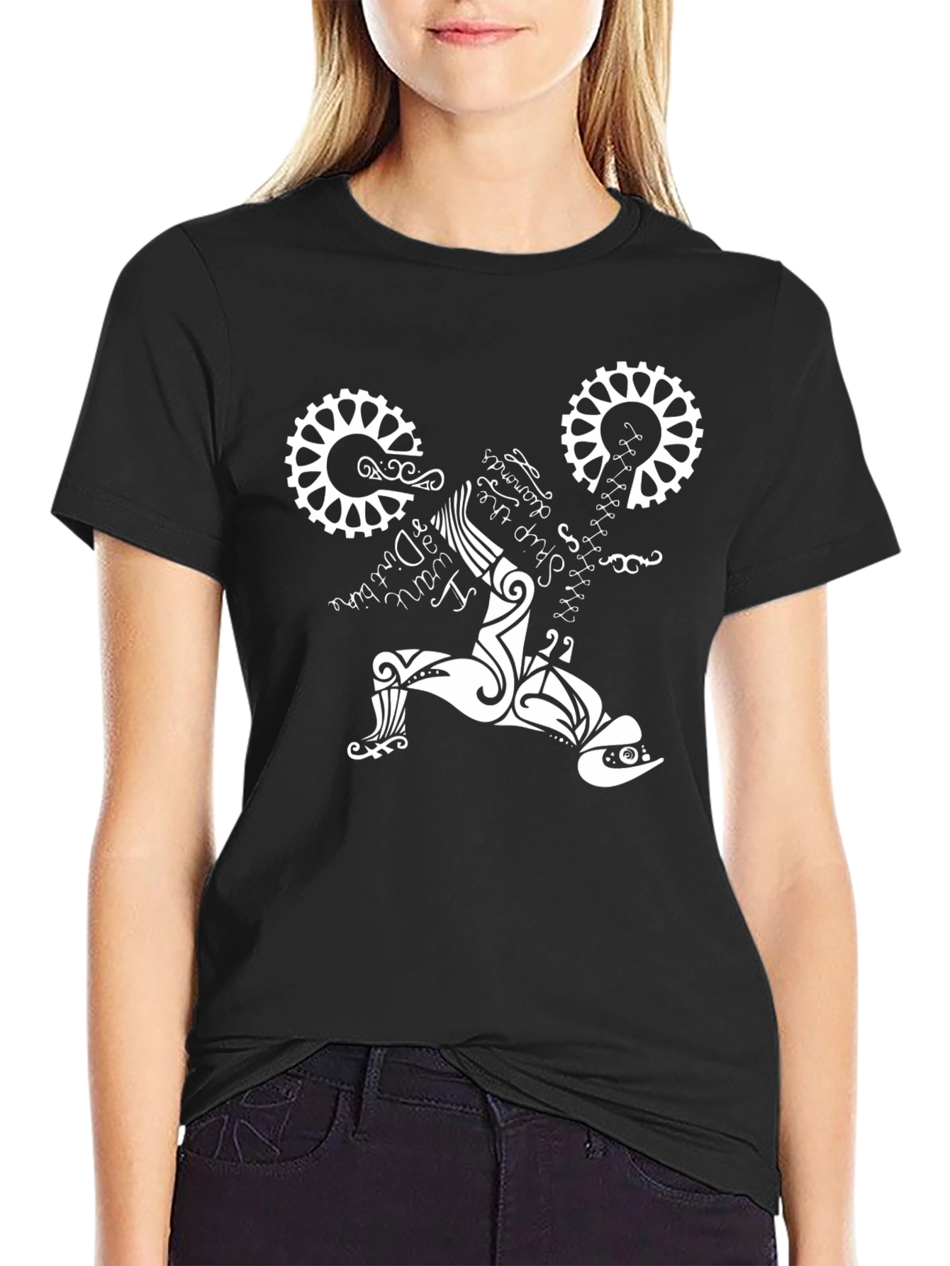 Black T-Shirt with Bike Design