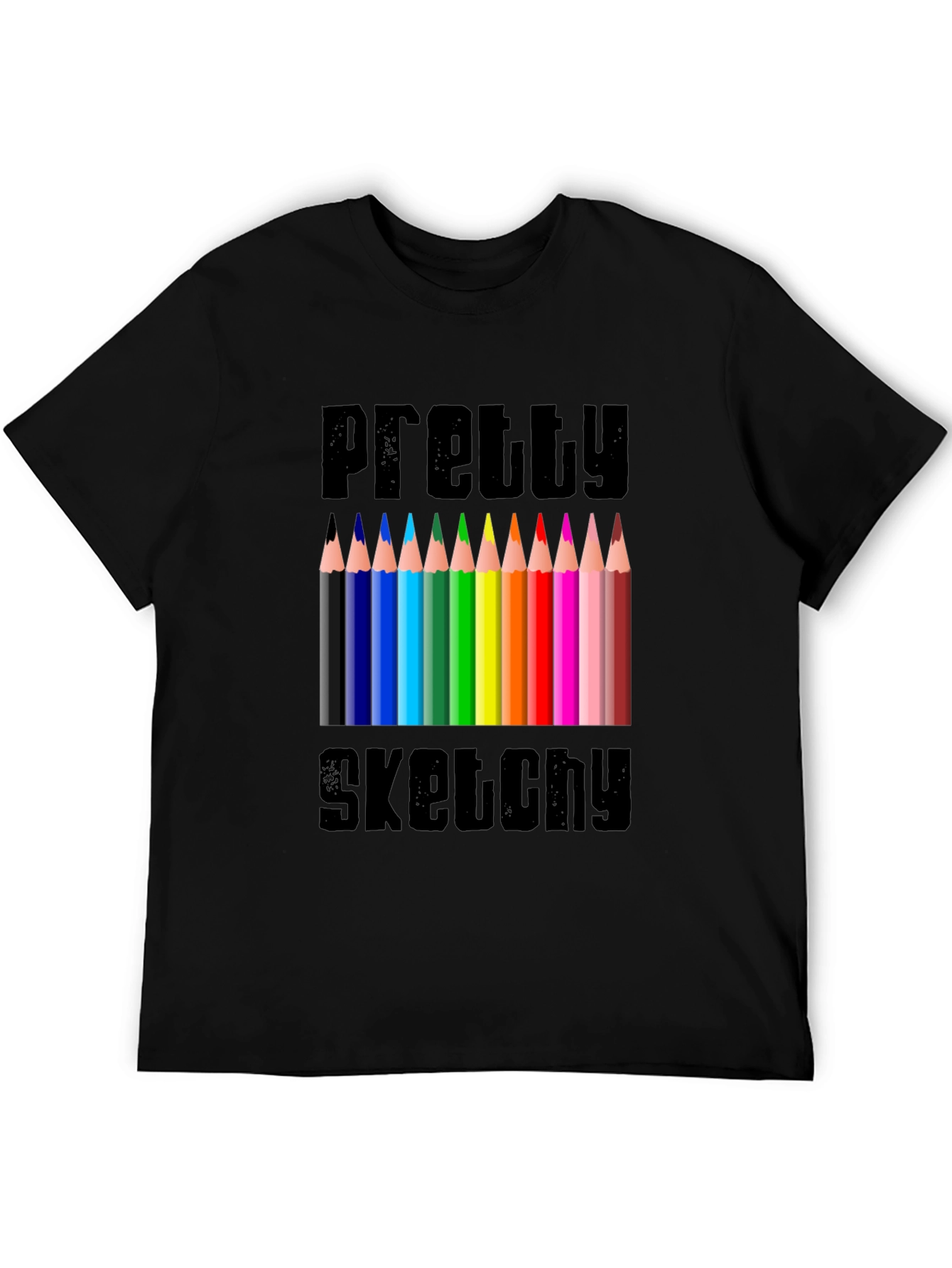 Pretty Sketchy Graphic Tee - Artistic Novelty T-Shirt