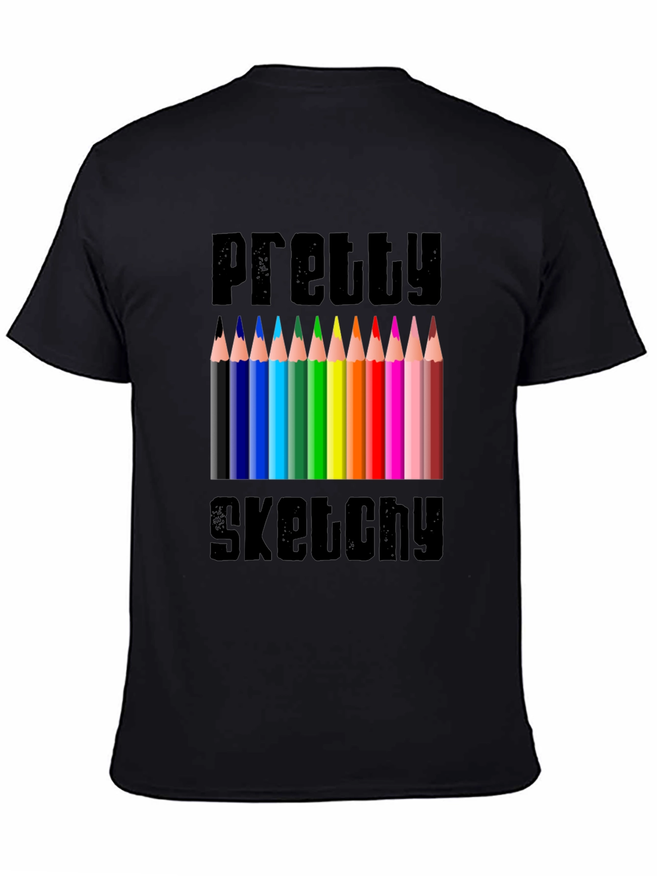 Pretty Sketchy Graphic Tee - Artistic Novelty T-Shirt