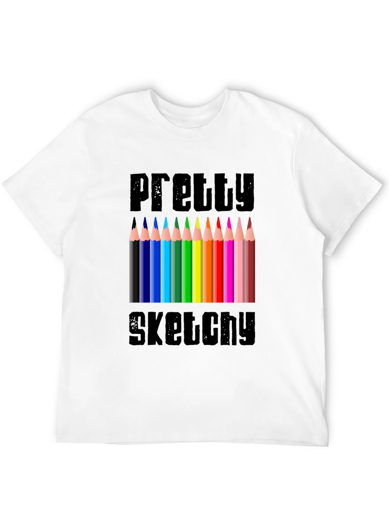 Pretty Sketchy Graphic Tee - Artistic Novelty T-Shirt