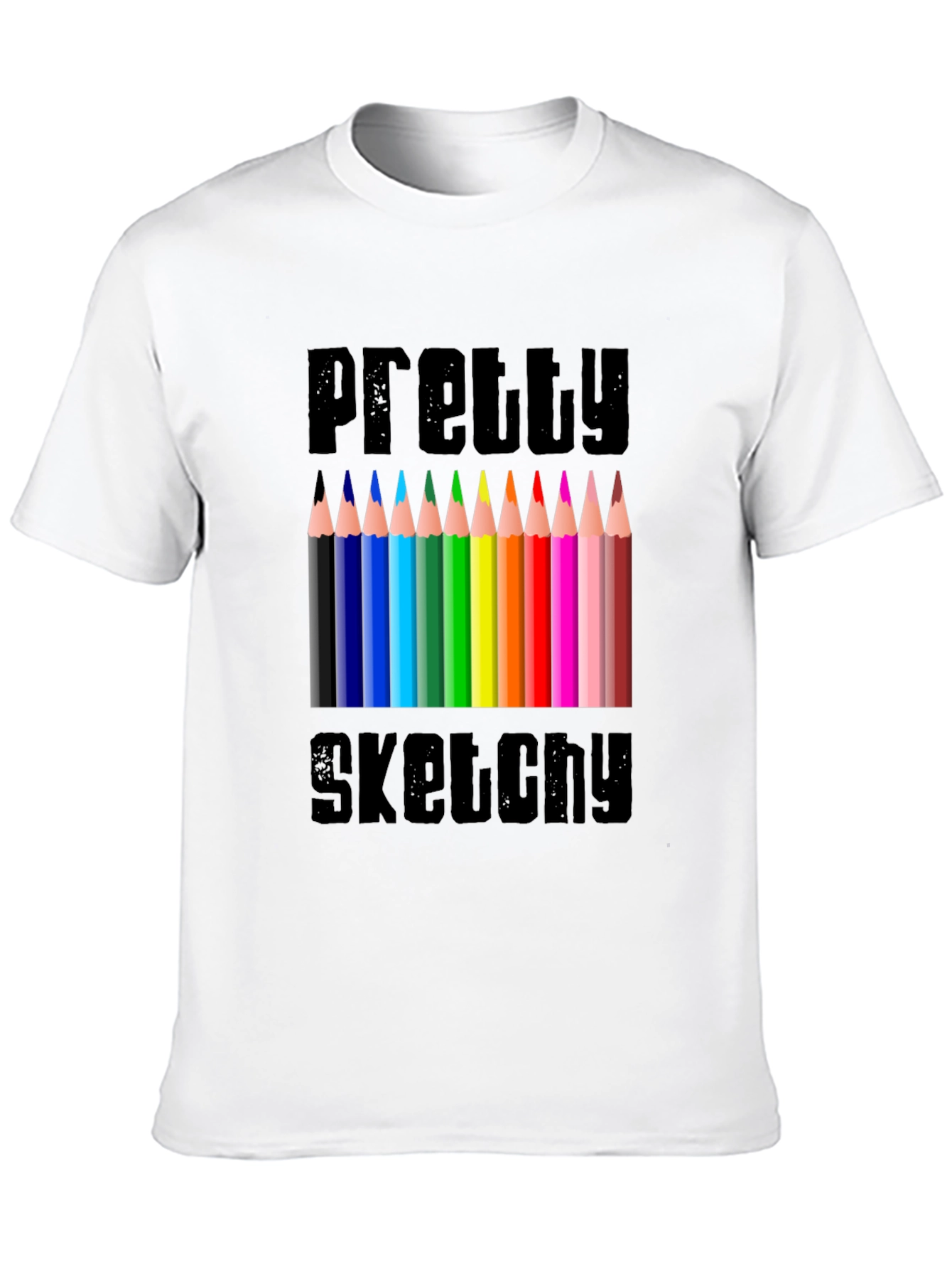 Pretty Sketchy Graphic Tee - Artistic Novelty T-Shirt