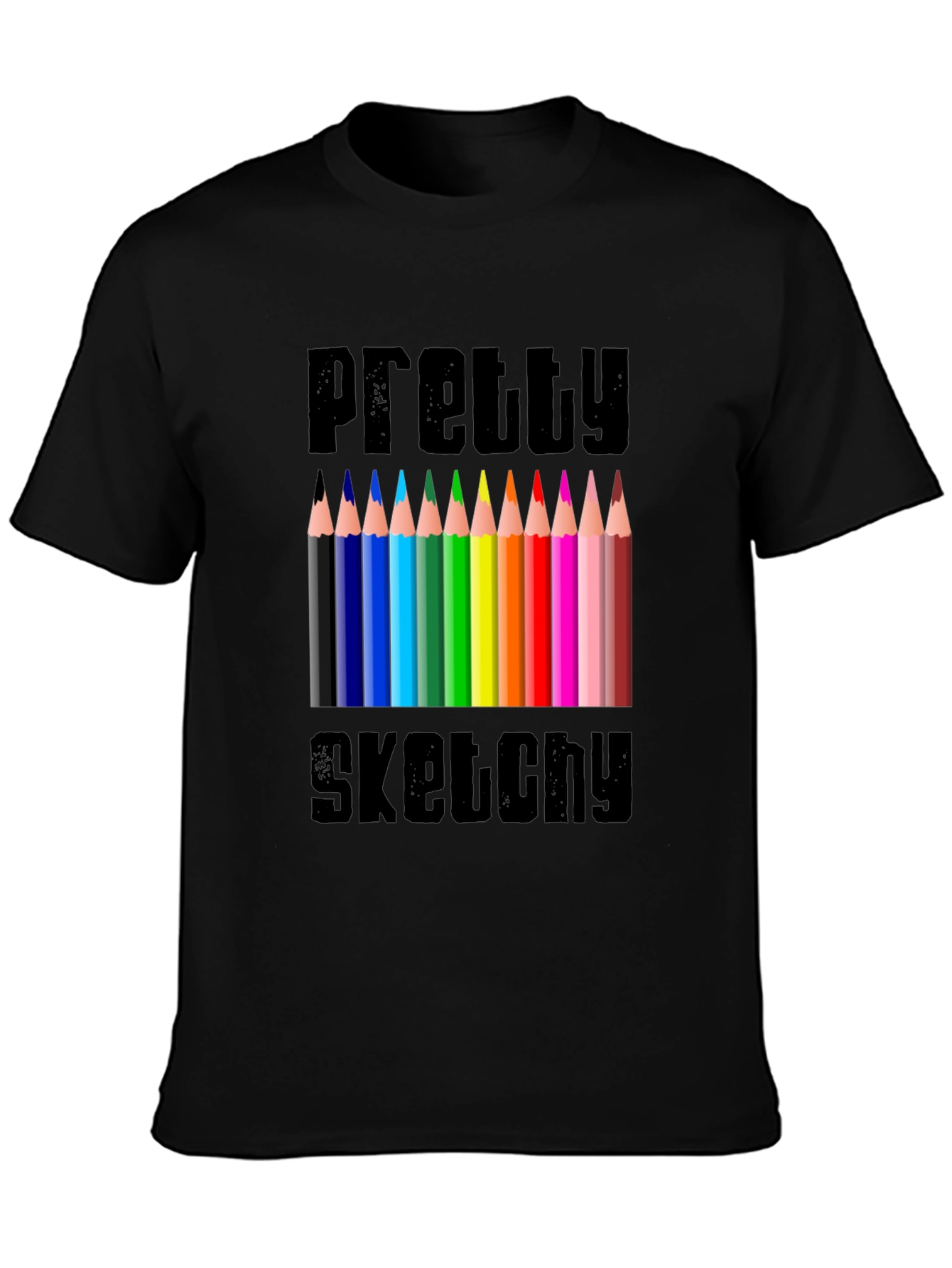 Pretty Sketchy Graphic Tee - Artistic Novelty T-Shirt