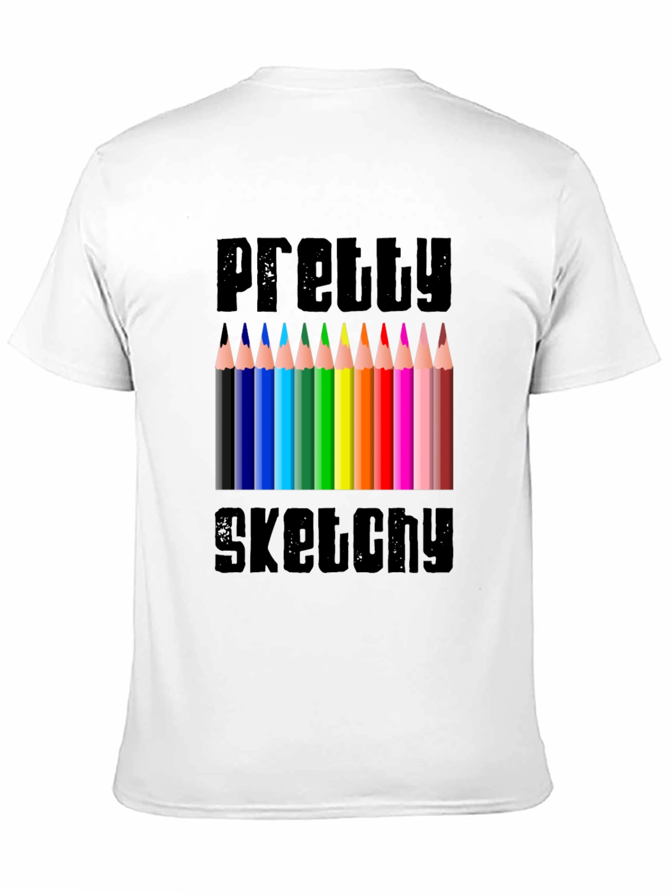 Pretty Sketchy Graphic Tee - Artistic Novelty T-Shirt