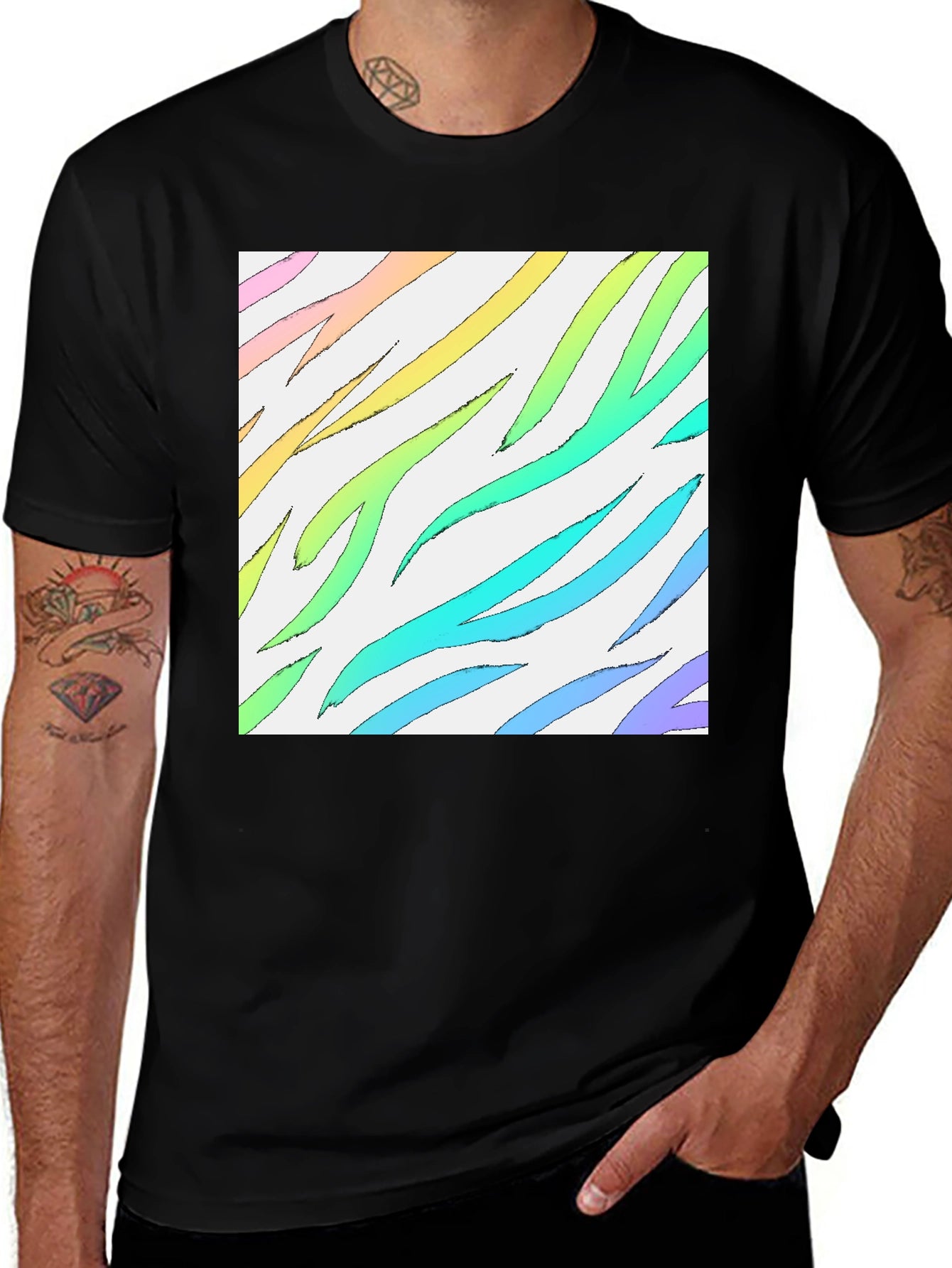 Rainbow Zebra Stripe T-Shirt