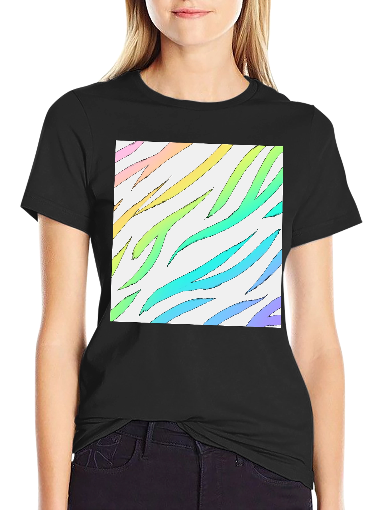 Rainbow Zebra Stripe T-Shirt