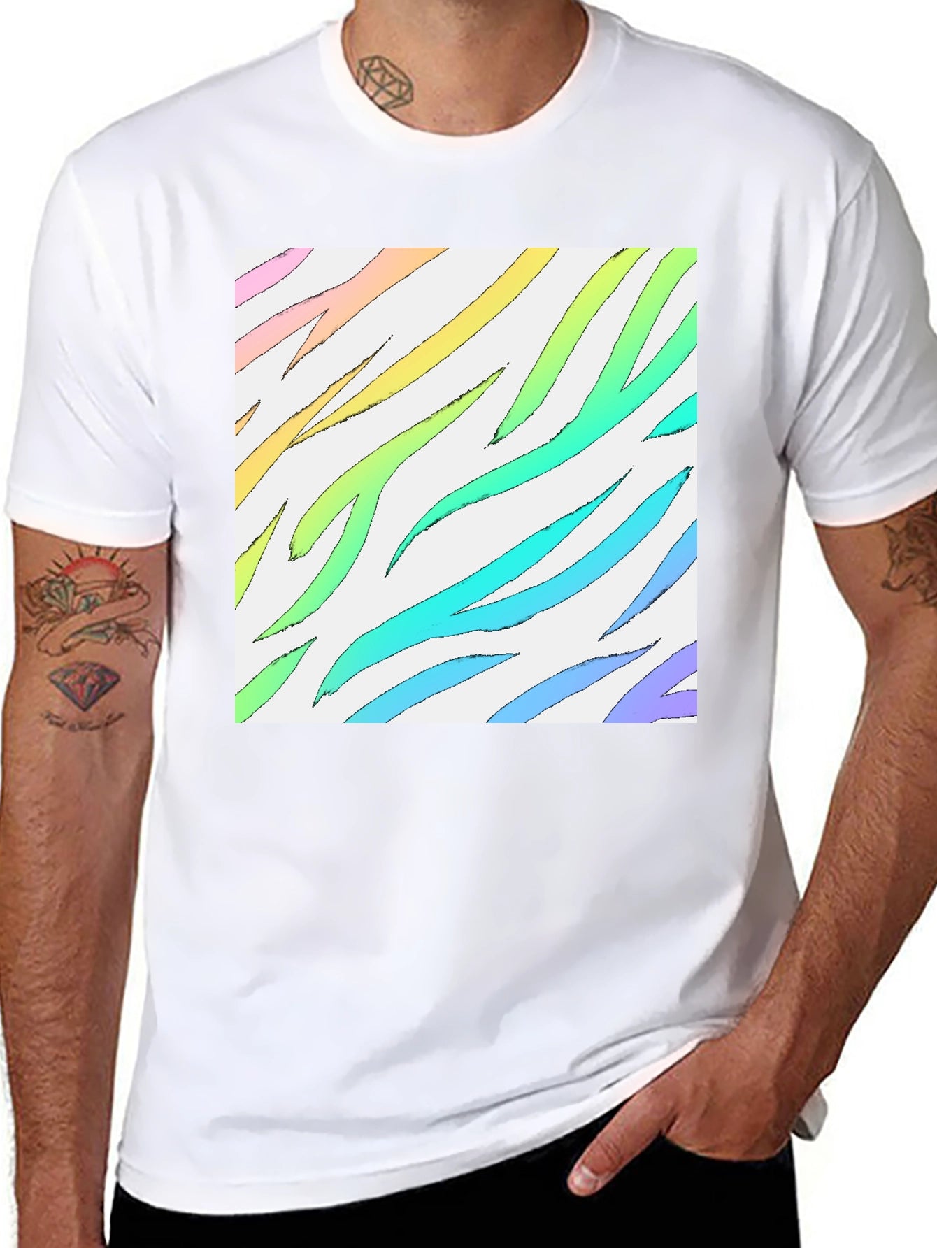 Rainbow Zebra Stripe T-Shirt