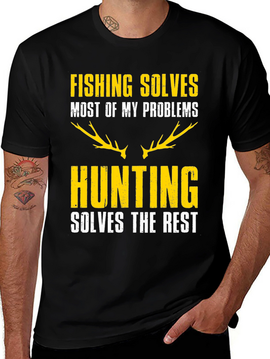 Fishing & Hunting Graphic Tee - Humor T-Shirt