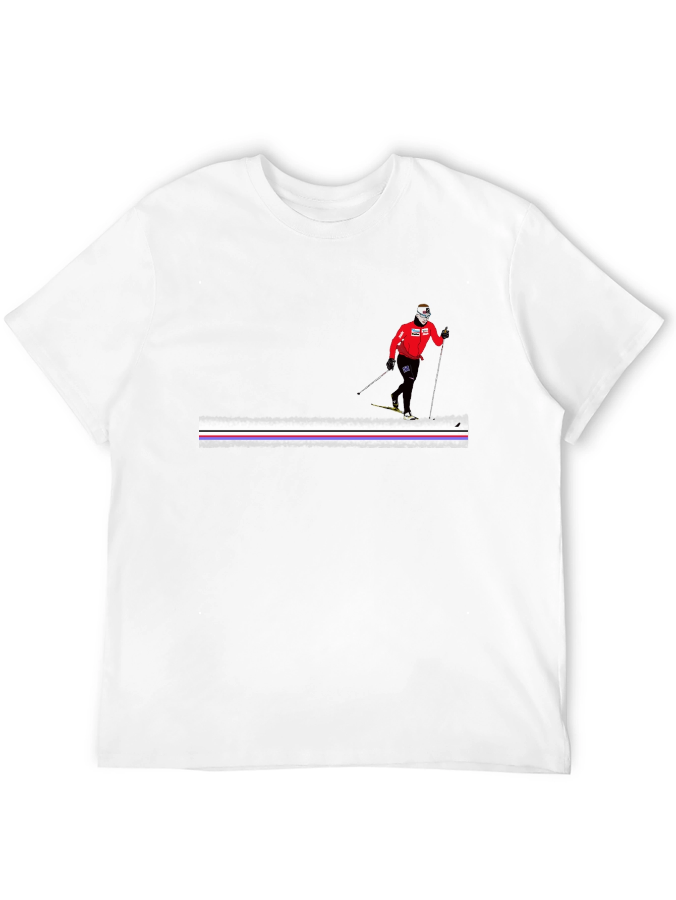 Cross Country Skier Graphic Tee - Black