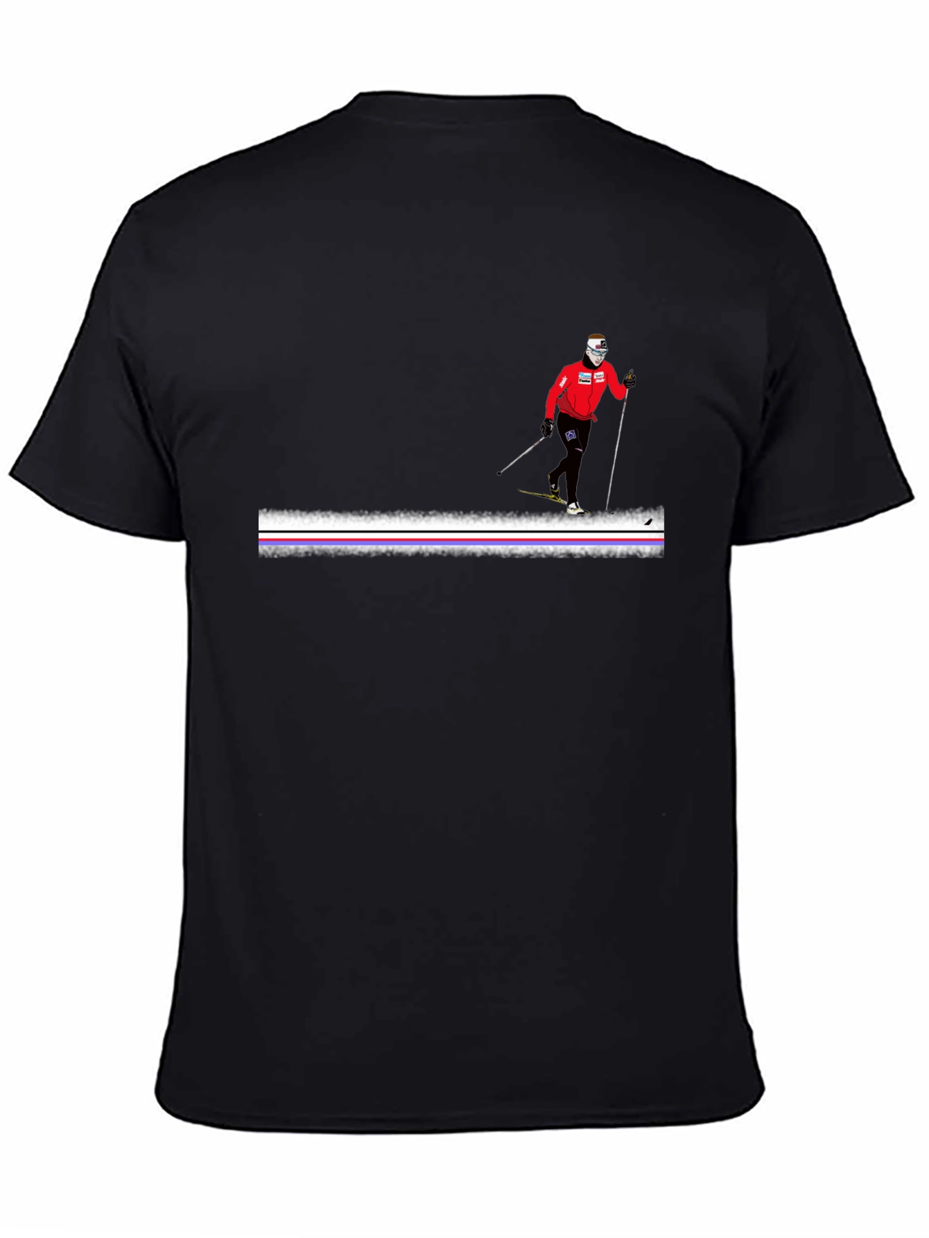 Cross Country Skier Graphic Tee - Black