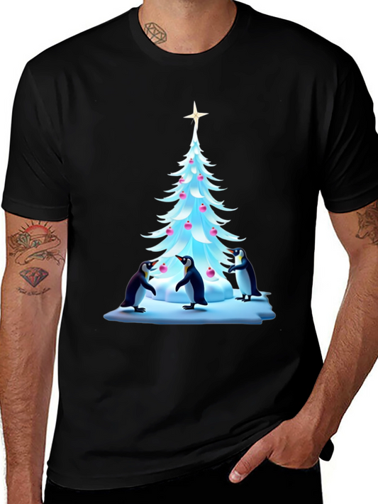 Festive Penguin Christmas Tree T-Shirt