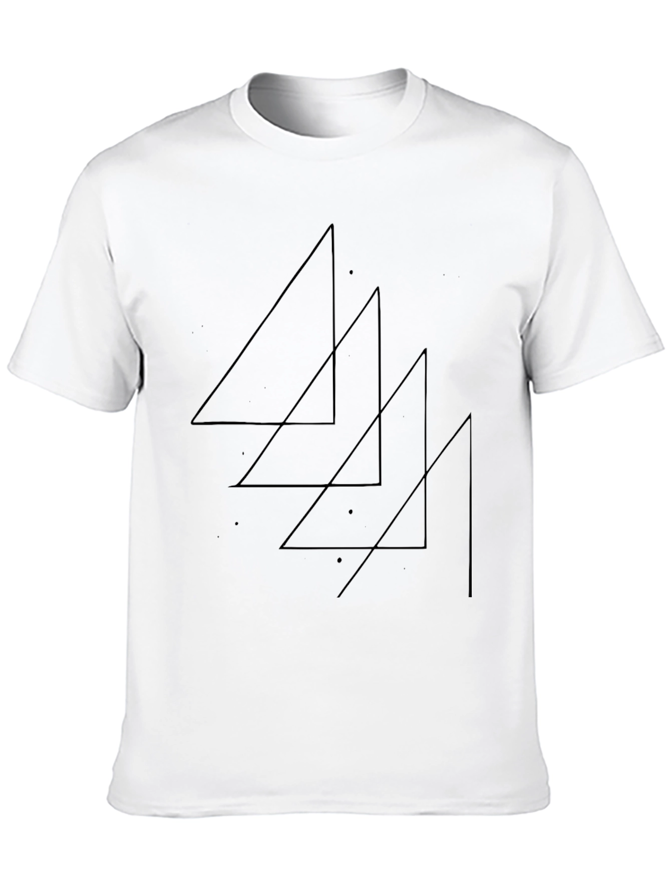 Minimalist Triangle Graphic Tee - Black