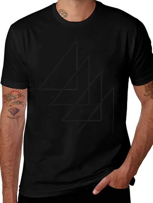 Minimalist Triangle Graphic Tee - Black