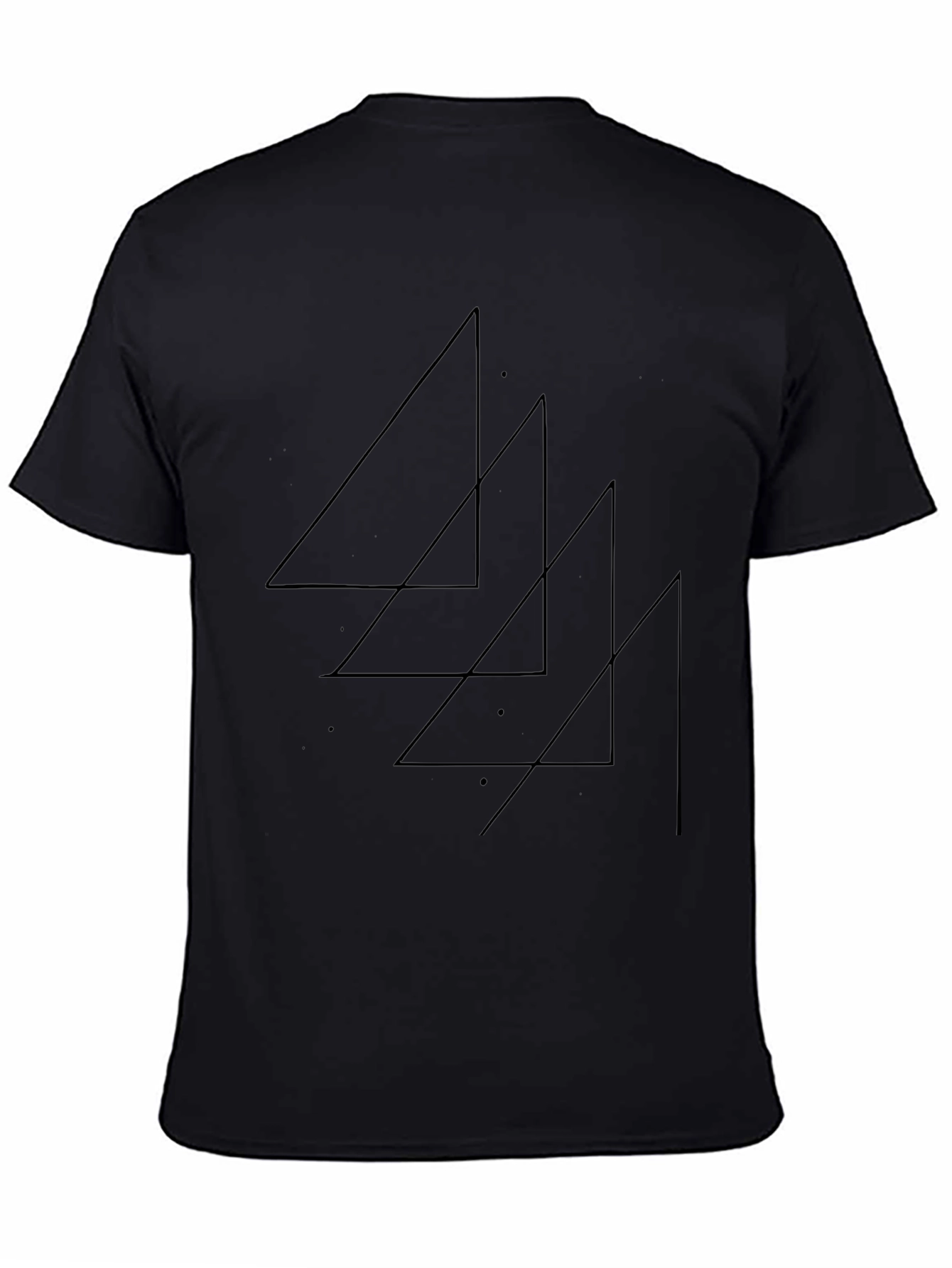Minimalist Triangle Graphic Tee - Black