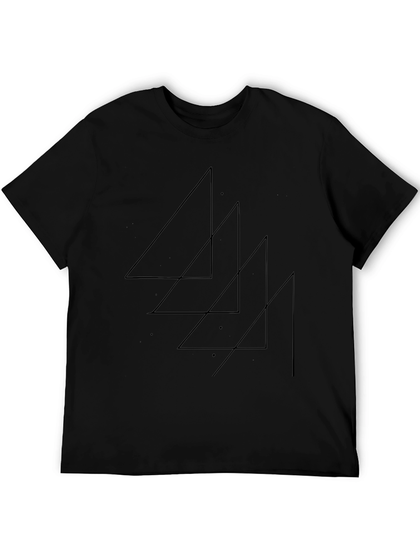 Minimalist Triangle Graphic Tee - Black