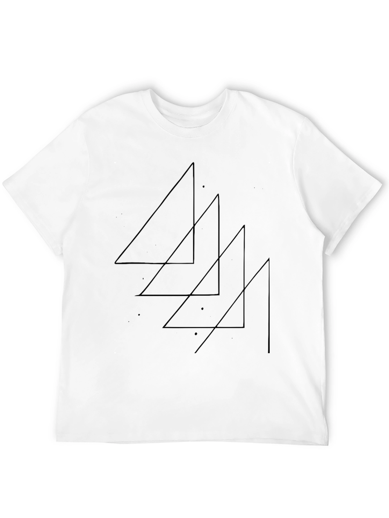Minimalist Triangle Graphic Tee - Black