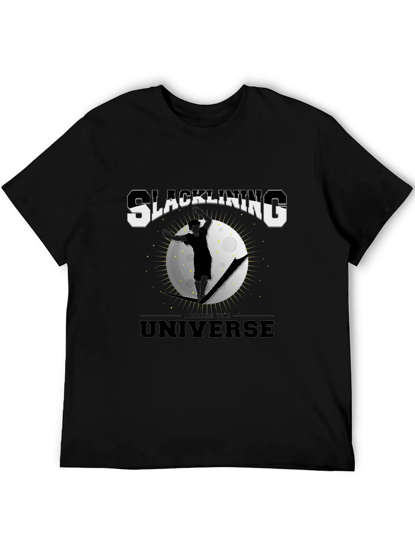 Slacklining Across The Universe Black T-Shirt