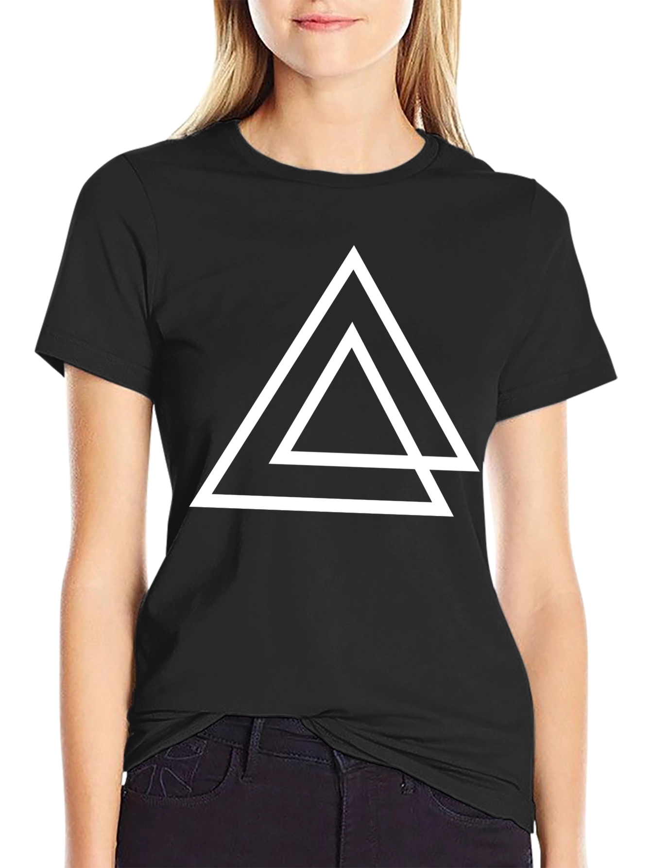 Geometric Triangle T-Shirt - Minimalist Style