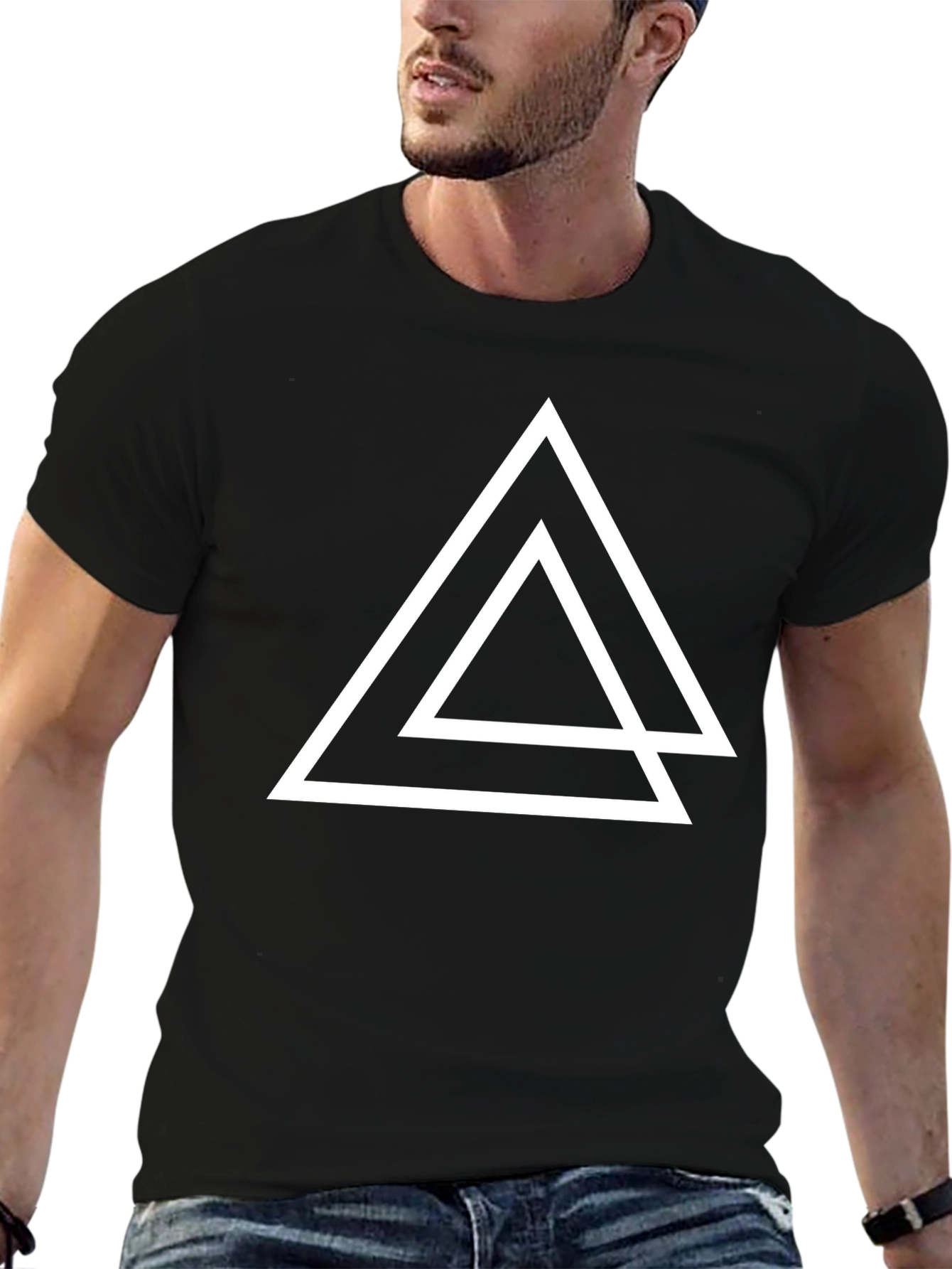 Geometric Triangle T-Shirt - Minimalist Style
