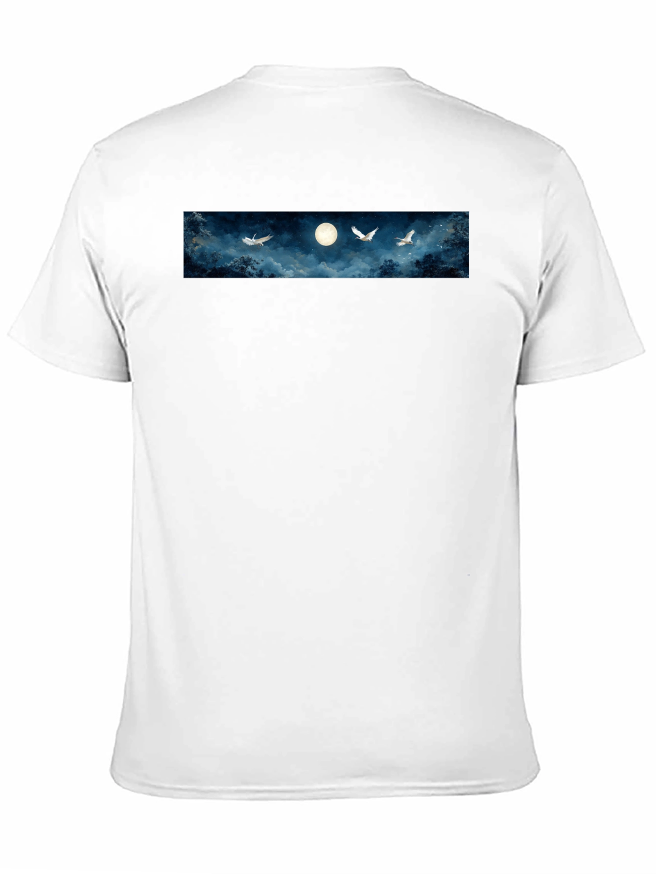 Moonlit Flight Graphic Tee - Black Cotton