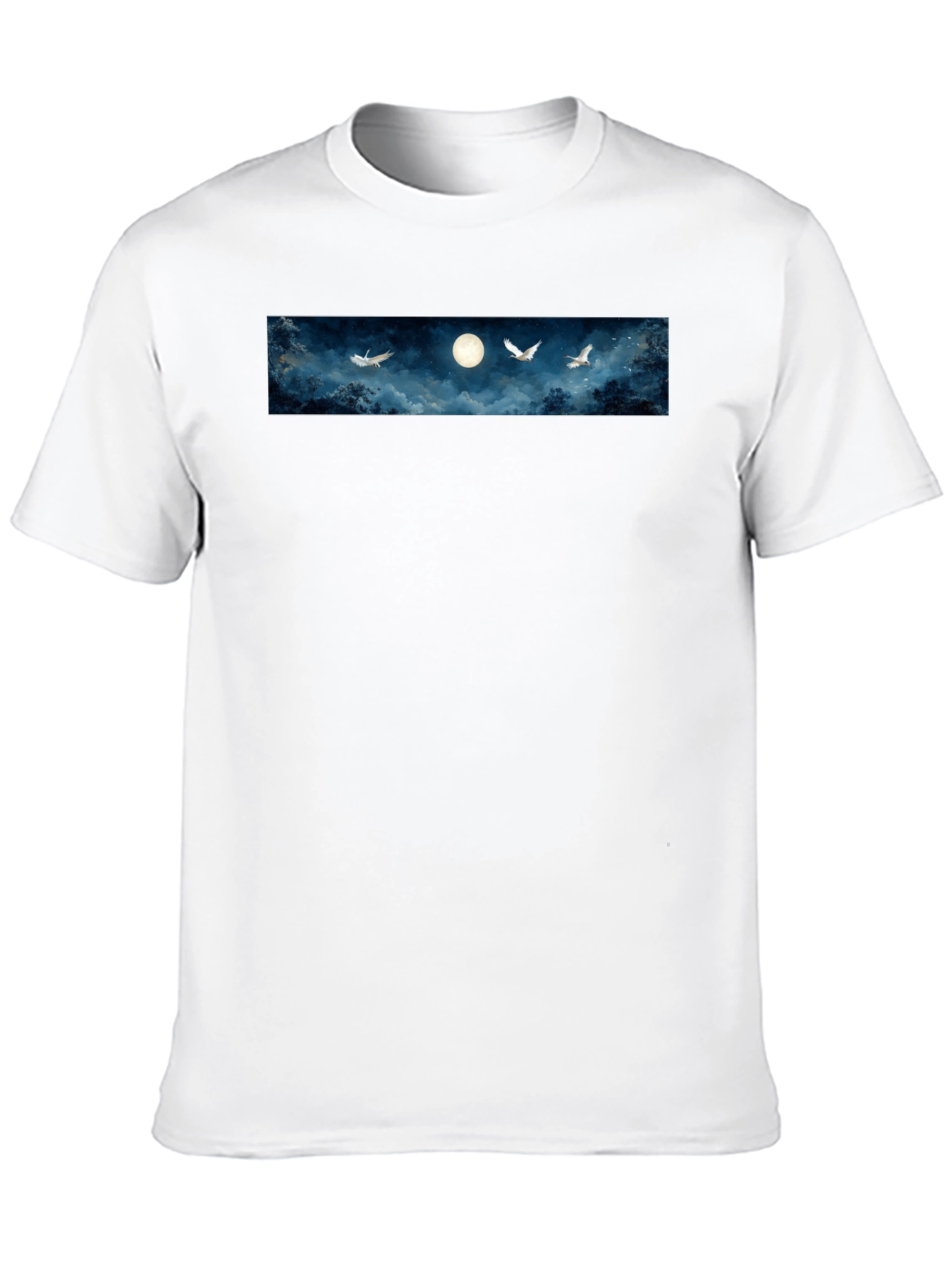 Moonlit Flight Graphic Tee - Black Cotton