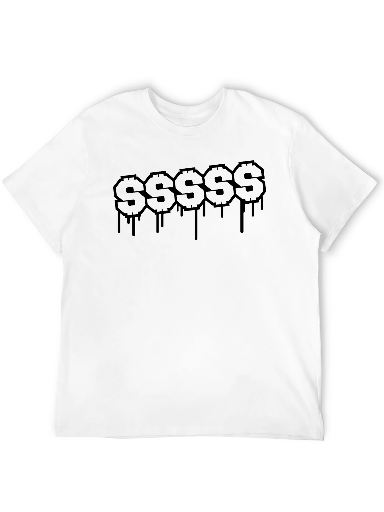 Mens Black $$$$$ Dripping Graphic T-Shirt