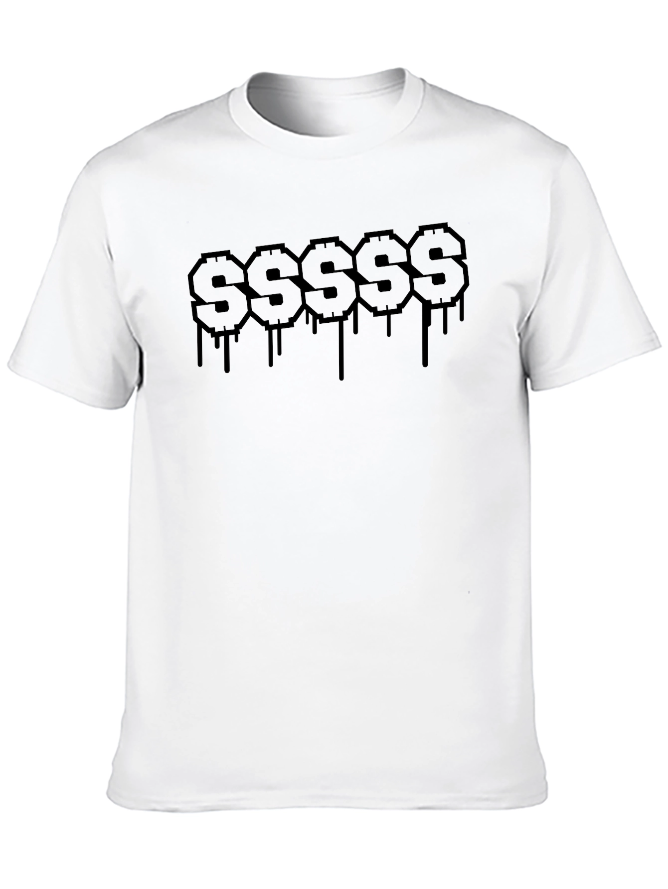 Mens Black $$$$$ Dripping Graphic T-Shirt