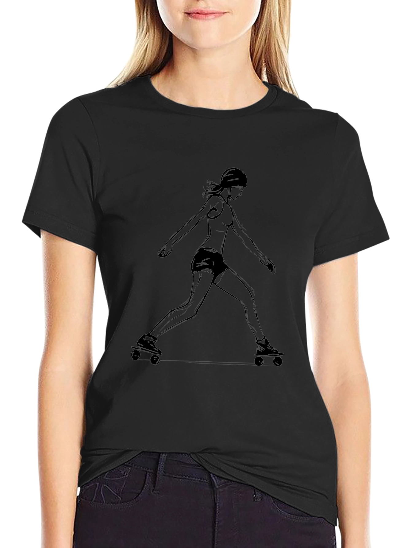 Skateboarder Graphic Black Tee