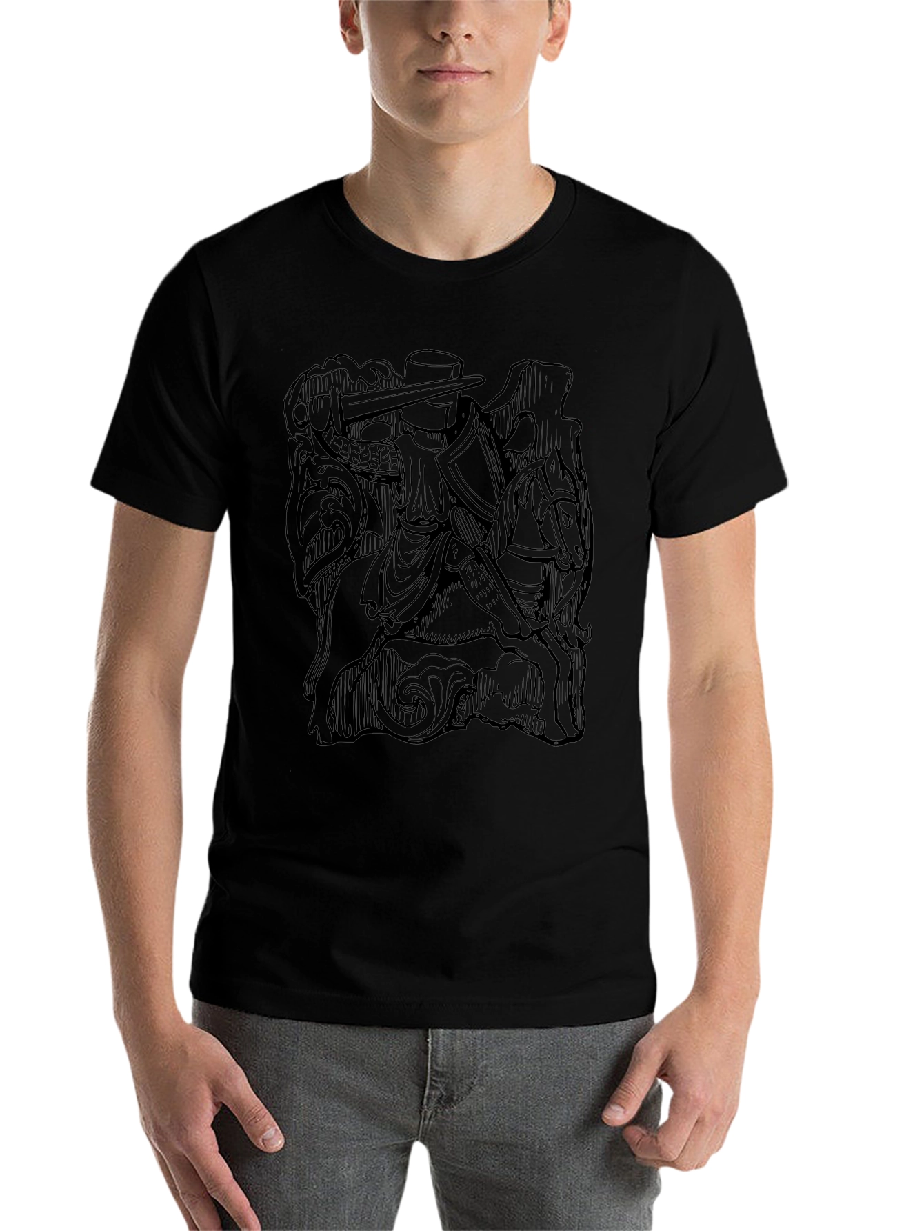 Medieval Knight on Horseback Black T-Shirt
