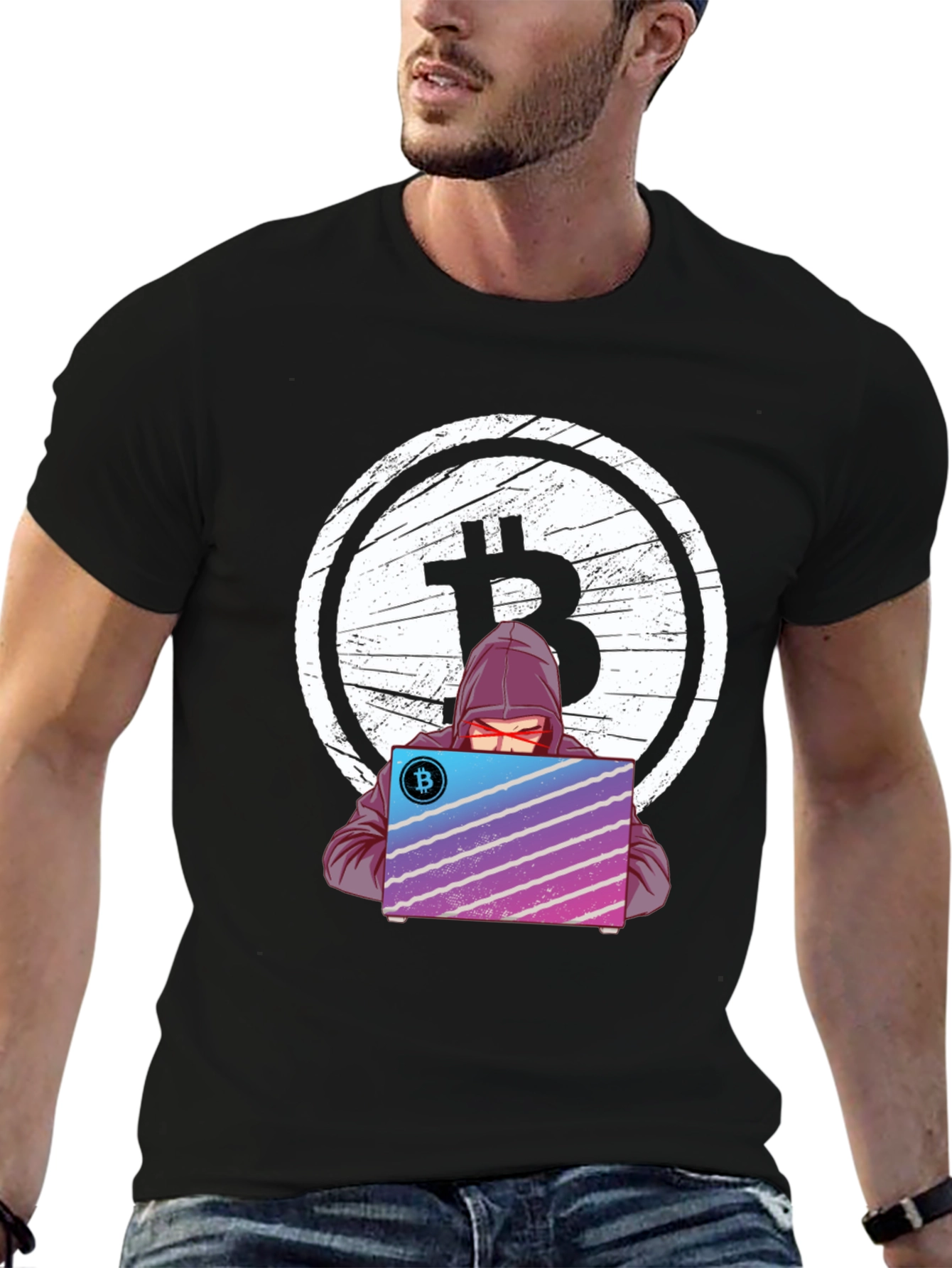 Bitcoin Hacker Graphic T-Shirt - Crypto Tee