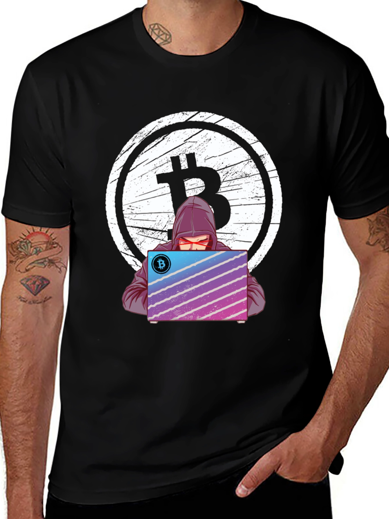 Bitcoin Hacker Graphic T-Shirt - Crypto Tee