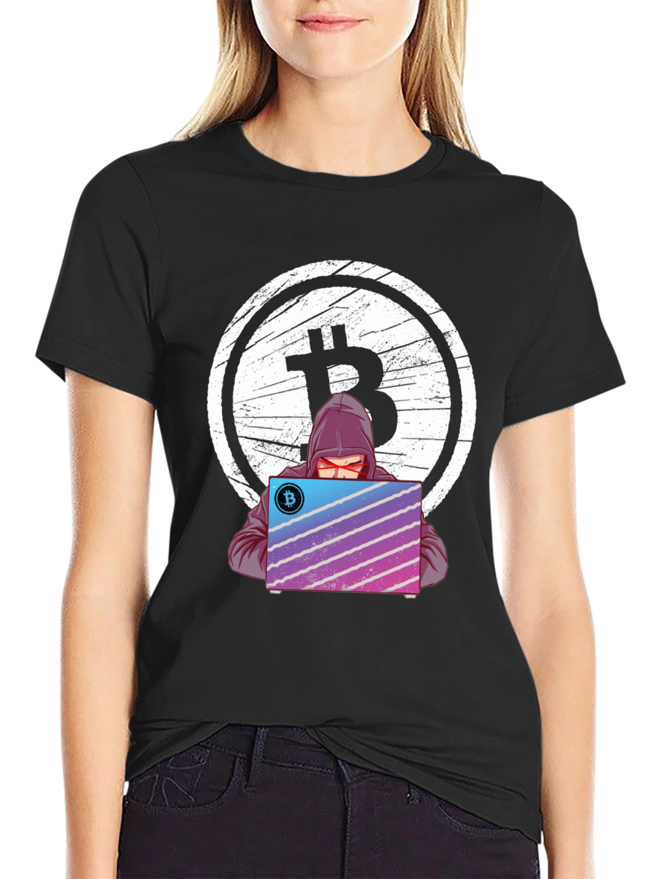 Bitcoin Hacker Graphic T-Shirt - Crypto Tee
