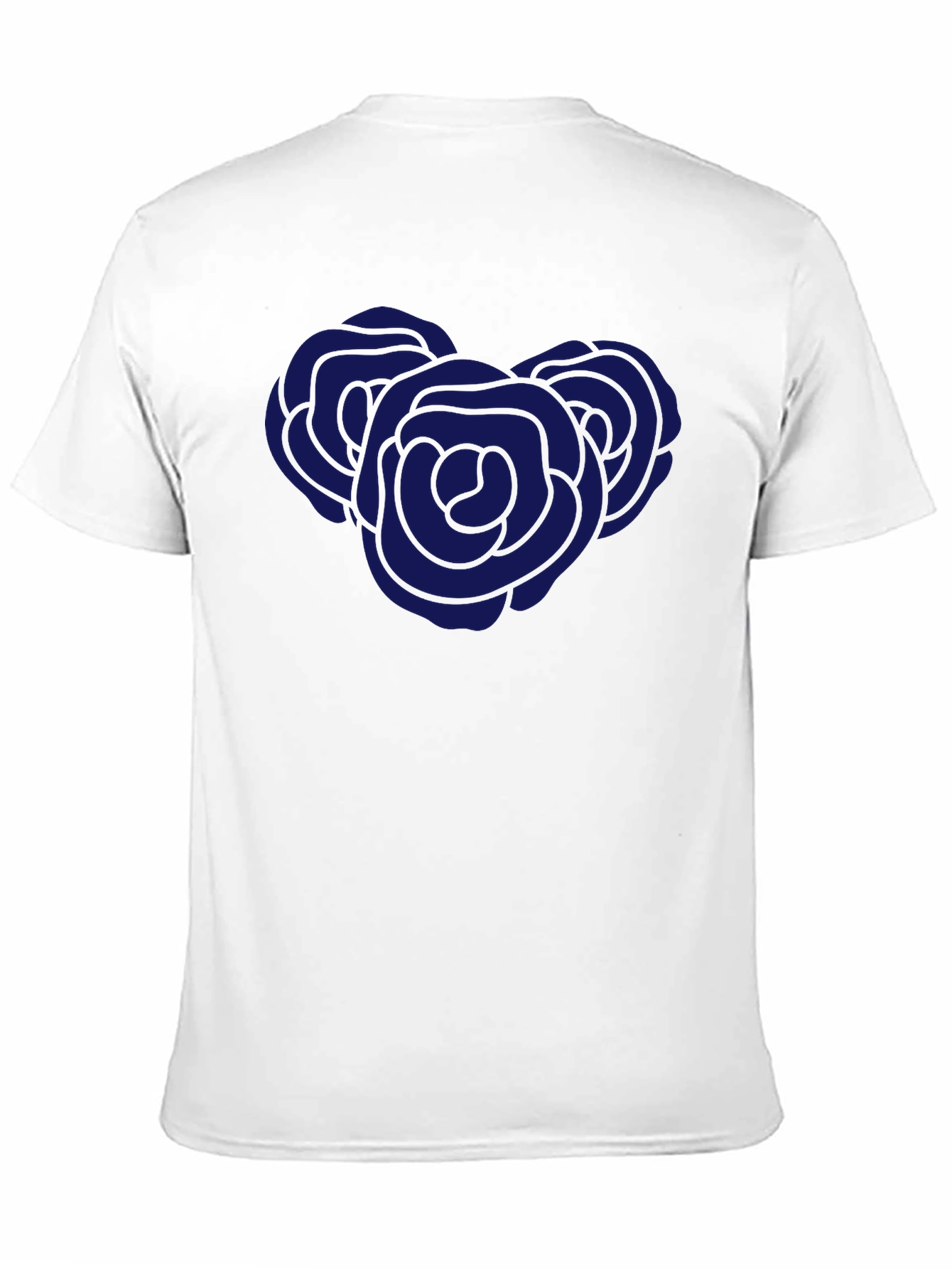 Black T-Shirt with Blue Rose Graphic