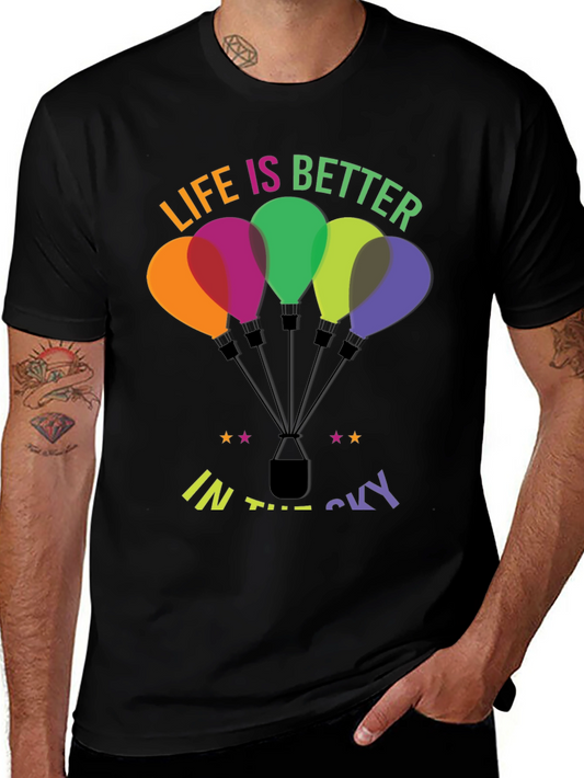 Life is Better in the Sky Hot Air Balloon Graphic Tee