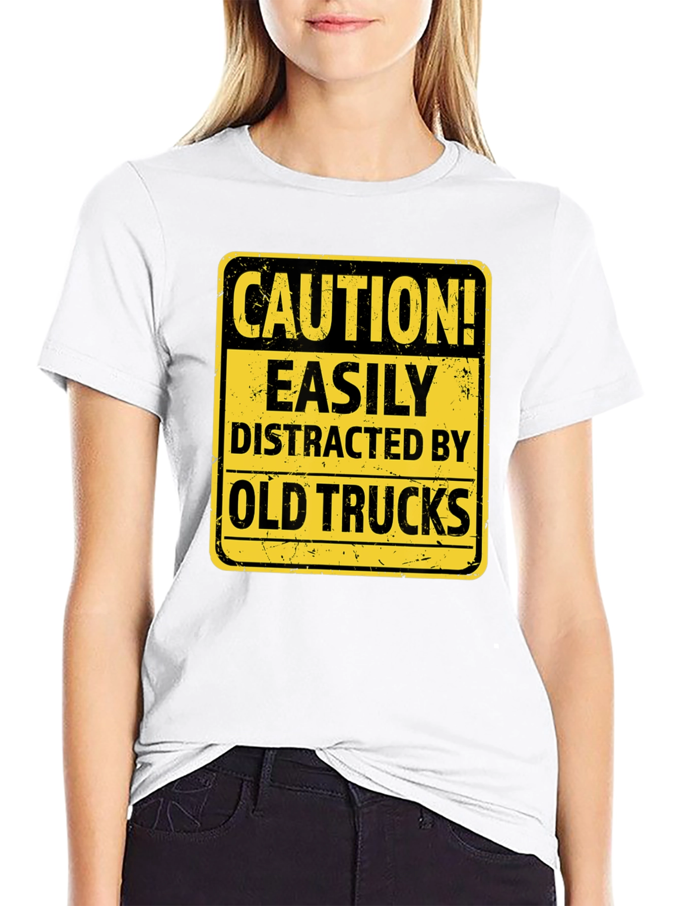 Caution Easily Distracted by Old Trucks T-Shirt