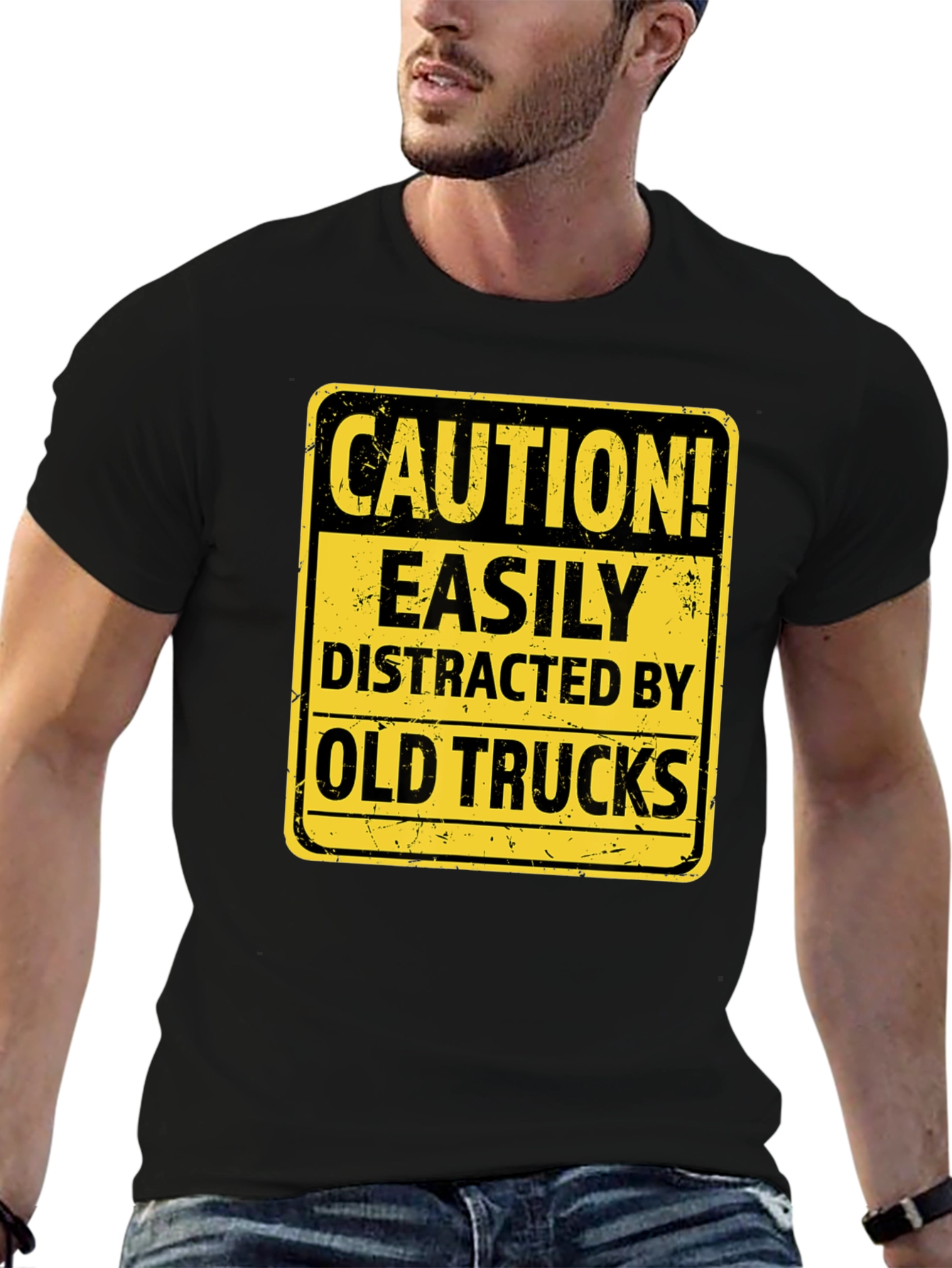 Caution Easily Distracted by Old Trucks T-Shirt