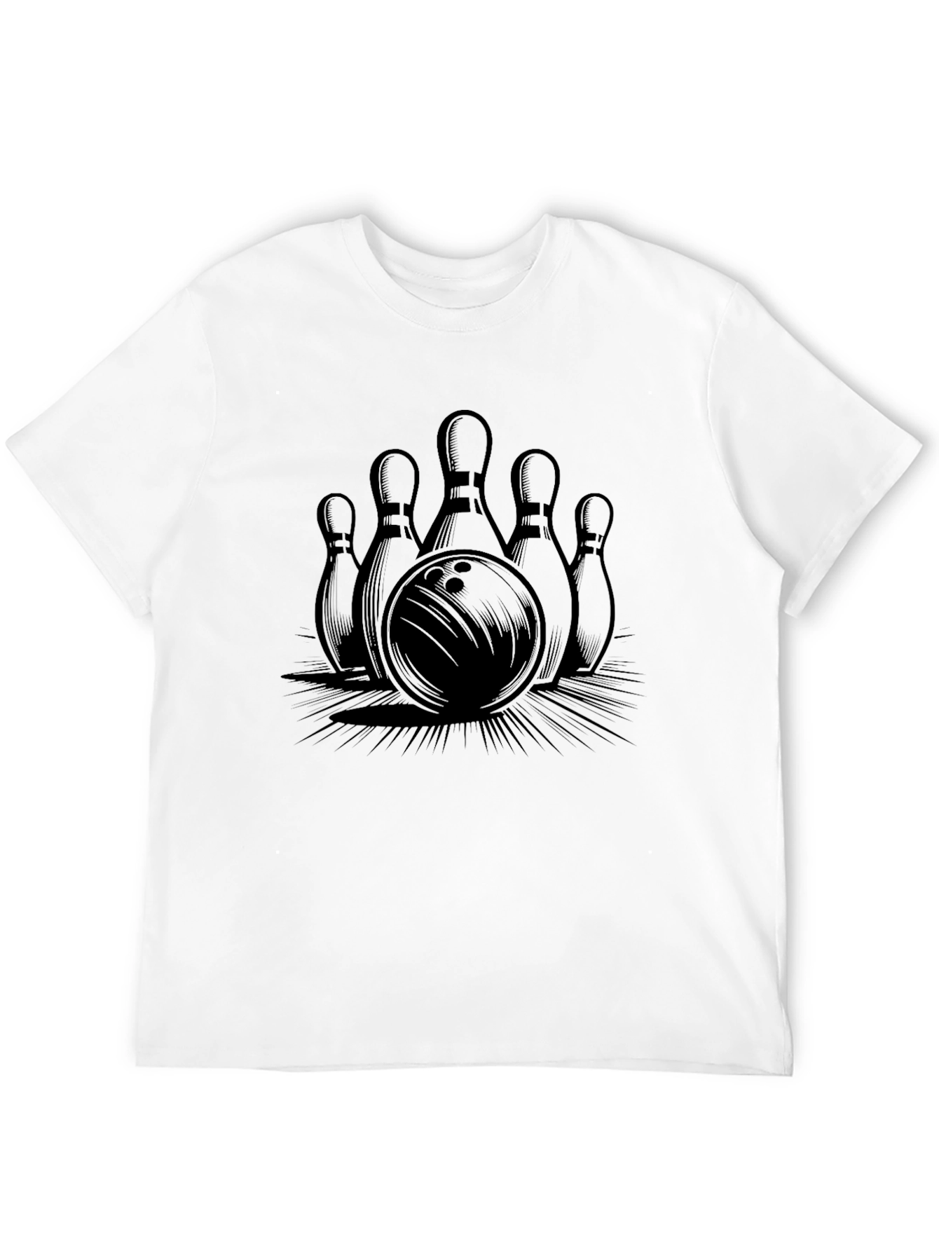 Bowling Ball & Pins Graphic Print Tee