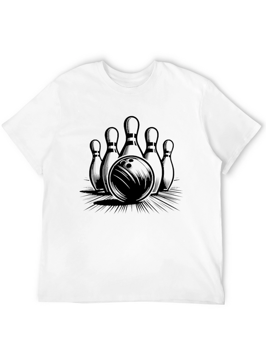 Bowling Ball & Pins Graphic Print Tee