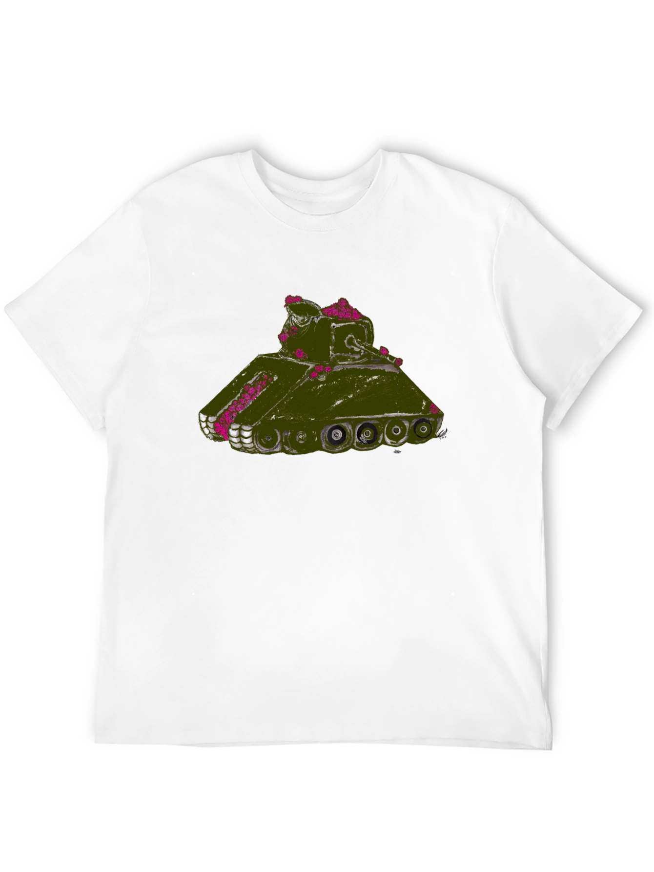 Tank With Flowers Graphic Tee - Black
